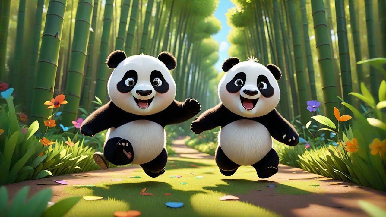 Two Chubby Pandas Learn to Skip + More Nursery Rhymes & Kids Songs