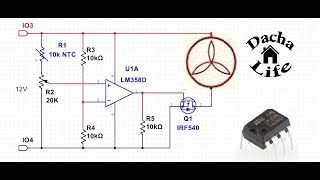 How to make a temperature controlled fan using an op-amp