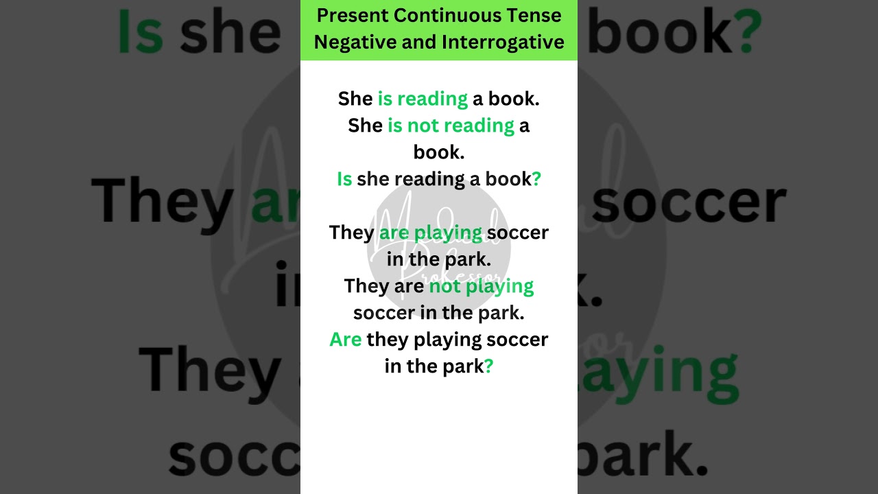 Present Continuous Tense | Negative and Interrogative Sentences 
