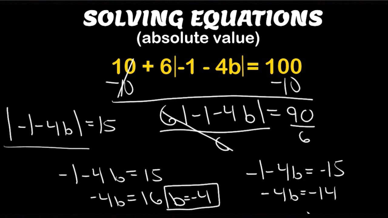 Solving Absolute Value Equations - Easy Steps To Follow - Algebra - YouTube