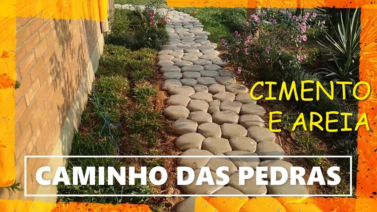 COMO FAZER..... caminho de pedras para jardim, na casa de TIJOLO ECOLÓJICO ... FAÇA VOCÊ MESMO