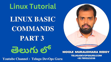 Linux Basic commands Part 3 in Telugu - Telugu DevOps Guru - Learn DevOps  from Scratch In Telugu