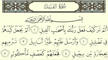 SURAH AL-FIL     المصحف المعلم سورة الفيل بصوت الشيخ محمد صديق المنشاوي