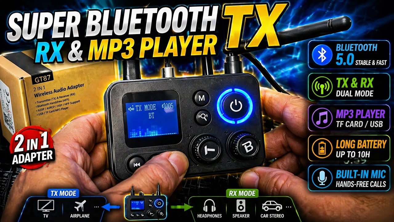 Super Bluetooth TX - RX & MP3 Player - YouTube