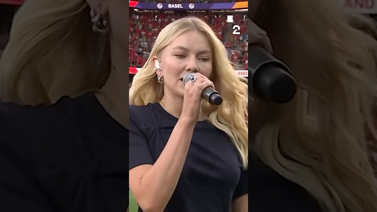 Певица, исполнившая национальный гимн Норвегии 🇳🇴 