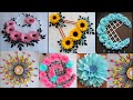 5 beautiful paper flower wall hanging  easy wall decoration ideas  paper craft  diy wall decor