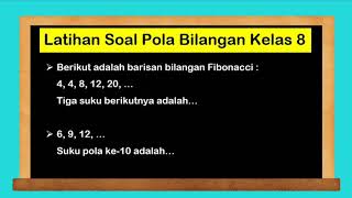 Latihan Soal Pola Bilangan Kelas 8.  -    Ada 10 soal