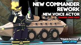 NEW COMMANDER REWORK UPDATE IS HERE! \& REMOVED JOHN VOICES | TDS UPDATE (Roblox)