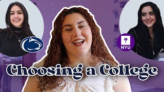 HOW TO CHOOSE A COLLEGE THAT'S RIGHT FOR YOU | NYU vs Penn State vs Wellesley College