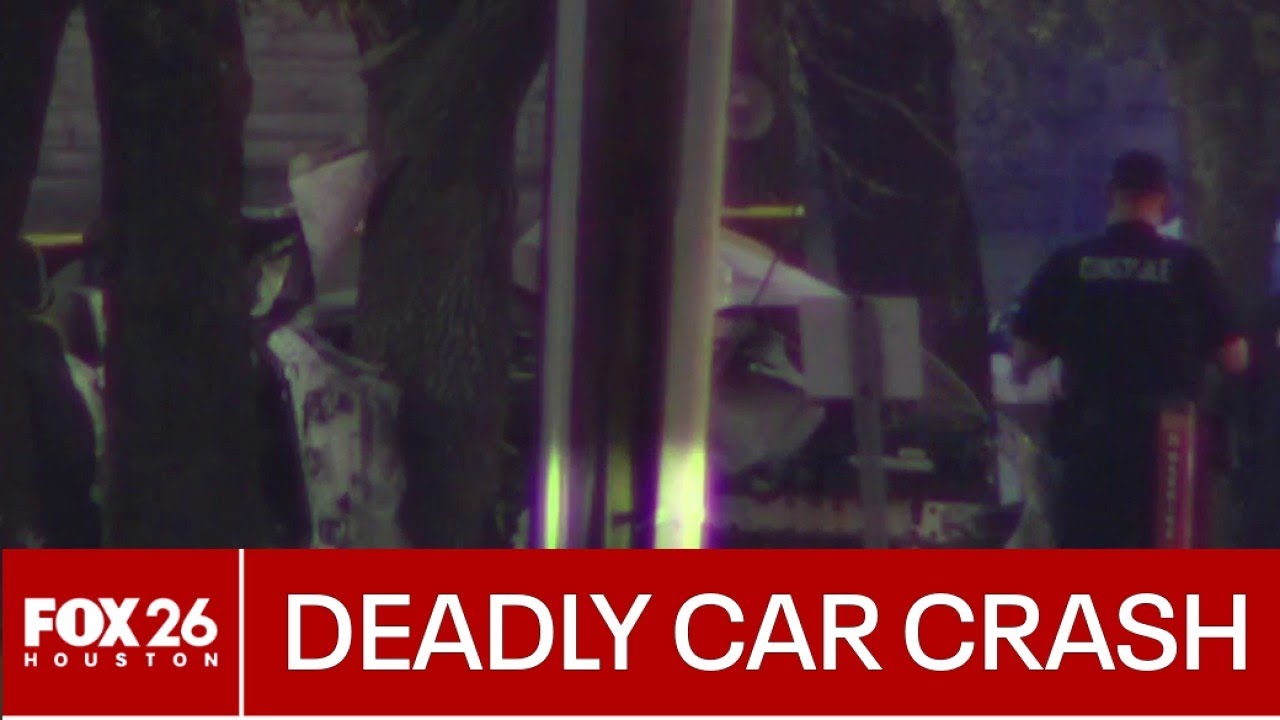 Two dead after car slams into tree in SE Houston - YouTube