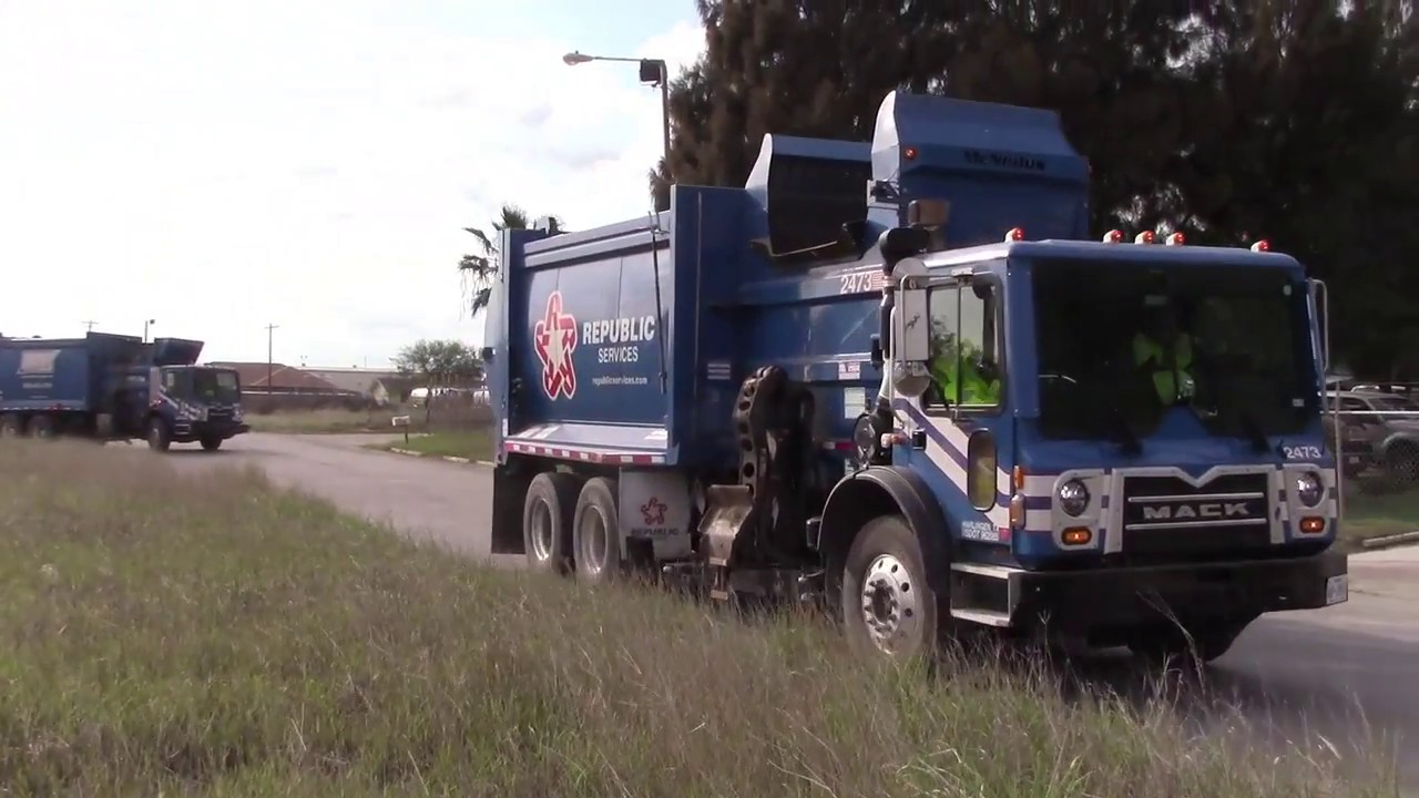 Republic services trucks Going home Brownsville YouTube