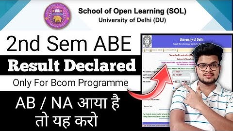 Sol 2nd Sem *Assignment Result Declared* 2021 Only For Bcom Programme
