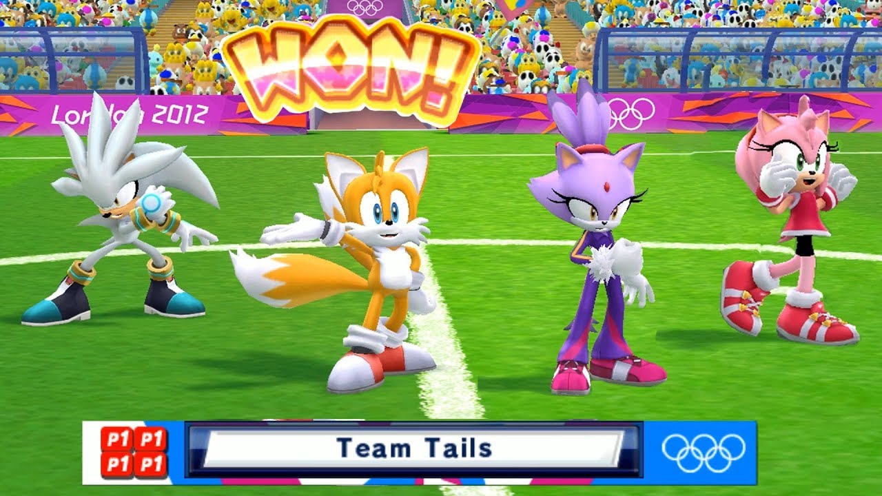 Mario & Sonic At The London 2012 Olympic Games Football Tails, Blaze, Silver and Amy