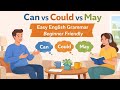 Can vs Could vs May in English | Modal Verbs for Beginners | Learn English For Beginners 