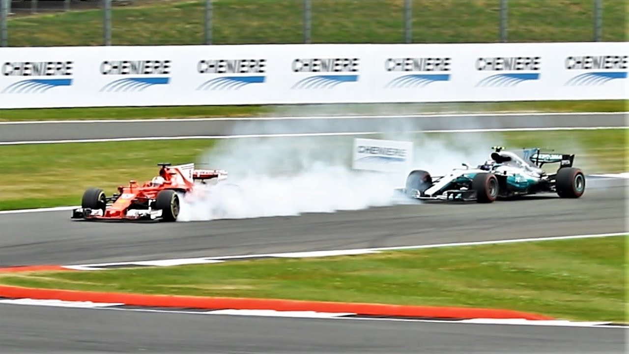 Massive Lock-Up For Sebastian Vettel at The British Grand Prix 2017