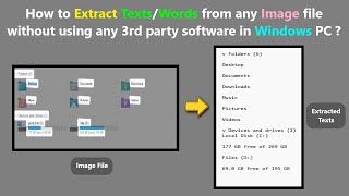 How to Extract Texts/Words from any Image file without using any 3rd party software in Windows PC ? How To Copy Text From Image In Windows Pc Without Using Any Third Party App