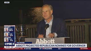 Gov. Abbott projected Republican nominee for governer