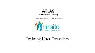 ATLAS Training - Training User Overview