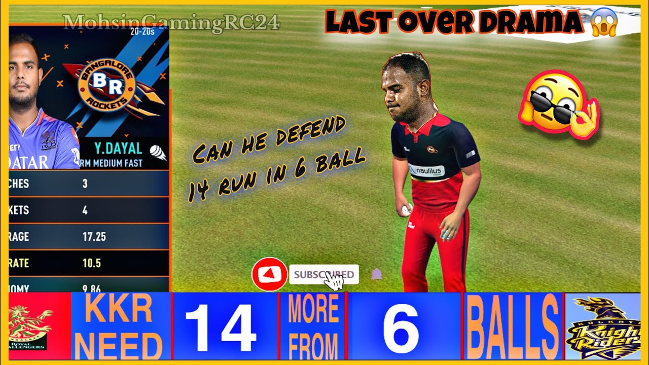 Can he defend 14 run in 6 ball 😱 || Last over drama || Real cricket 24 ...
