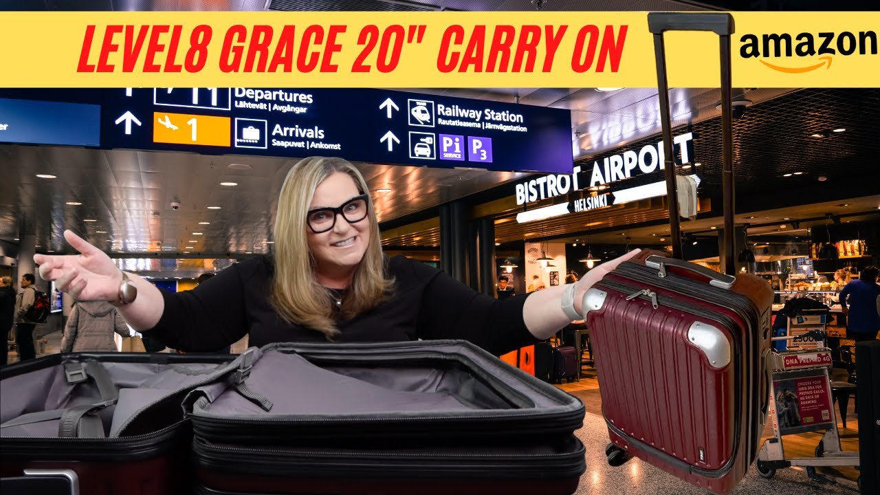 LEVEL8 Grace Carry On Luggage, 20” Hardside Suitcase, ABS+PC Harshell  Spinner WITH SAVE CODE 