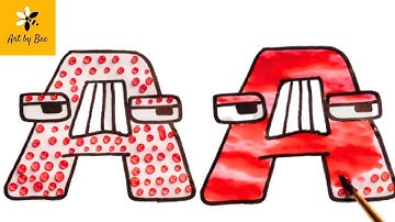 Alphabet Lore A Drawing & Painting with color droplets#drawingtutorial #alphabetlore #satisfyingart