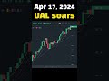 #TodaySoaring Apr 17, 2024 UAL soars