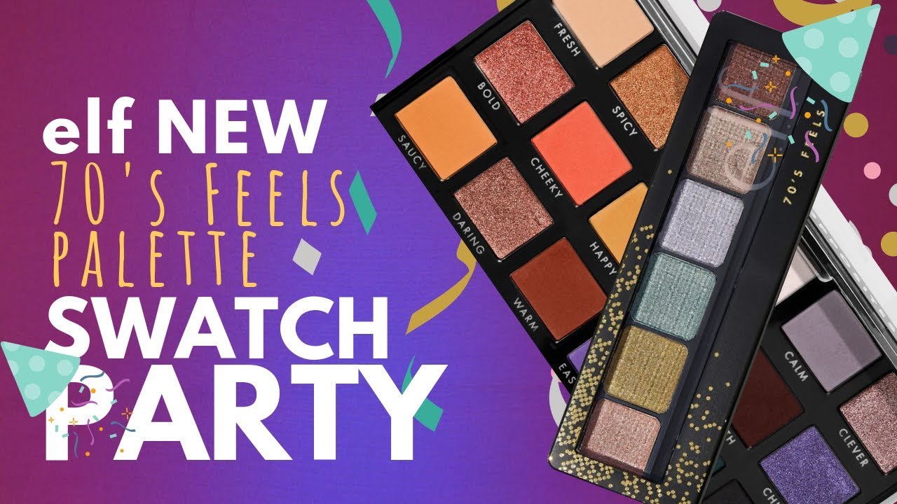 Elf 70's Feels + Opposites Attract Palette Swatch Party Eyeshadow Color Combination Ideas