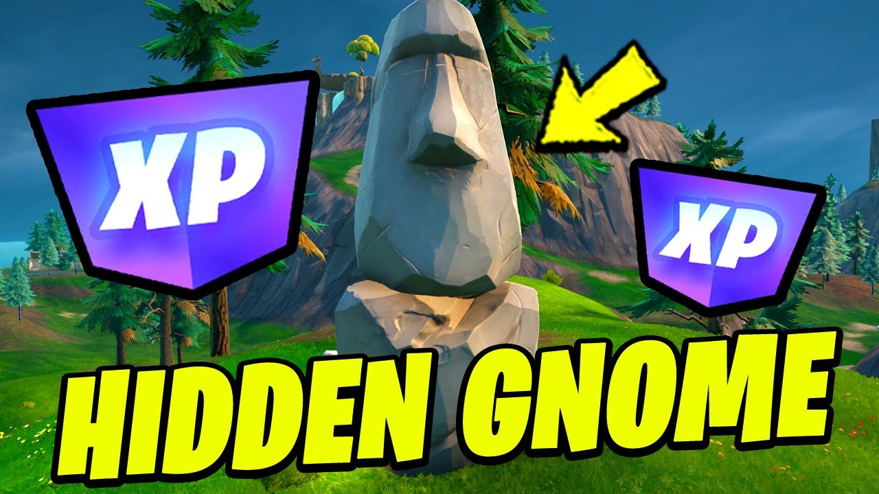 How to EASILY Collect a Hidden Gnome by the Stone Heads - Fortnite Gnome Locations OG QUEST
