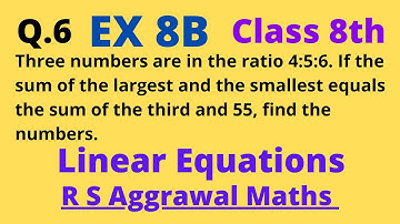 Q.6, Exercise 8B, Chapter 8, Linear Equations, Class 8th, R S Aggrawal Mathematics Solutions