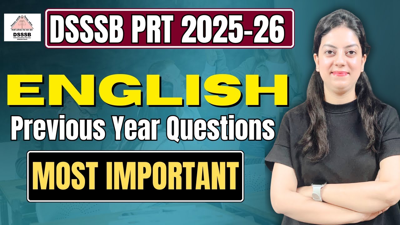 DSSSB PRT 2025-26 English Most Important Questions | Don’t Miss