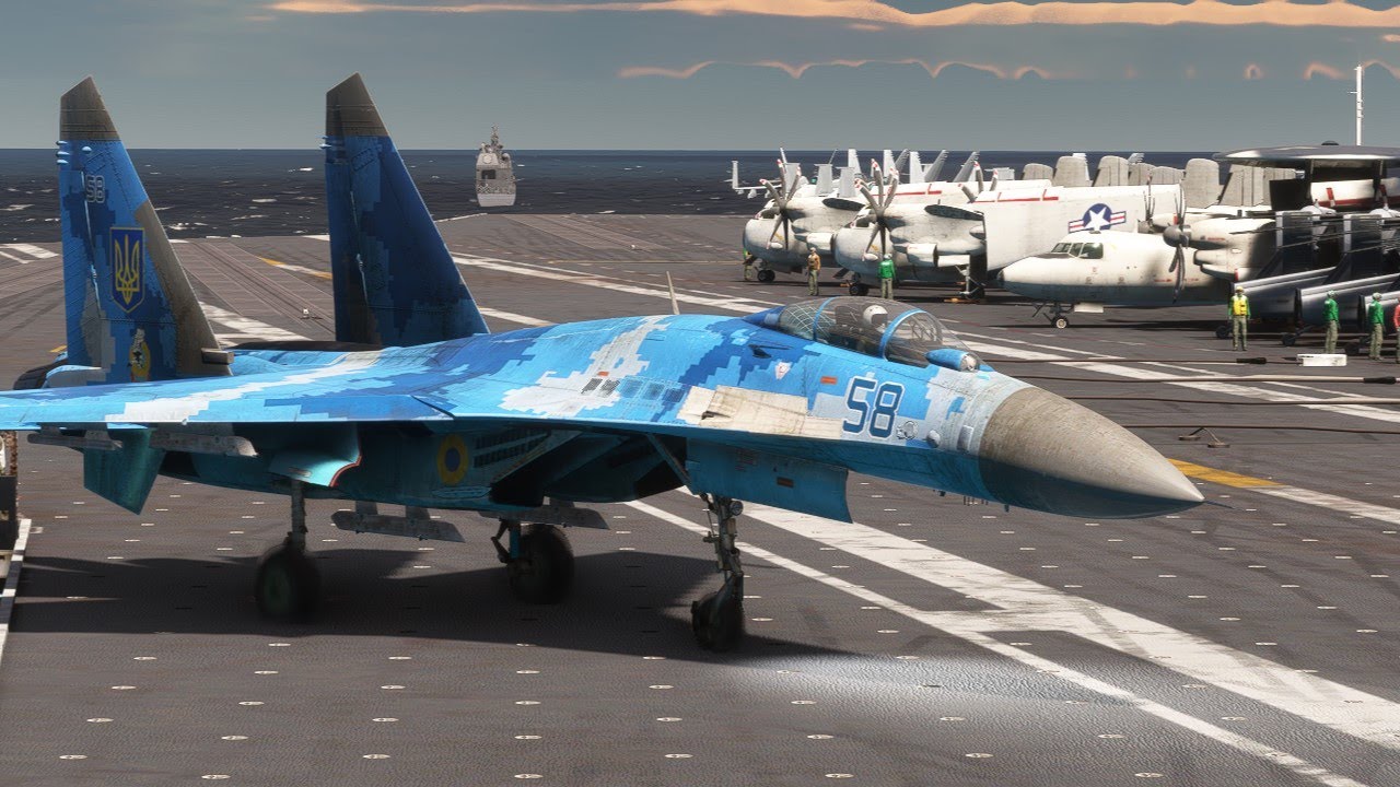 Watch the Sukhoi Su-27 Warbird Lift Off from Enormous Aircraft Carrier in Epic Military Test Flight