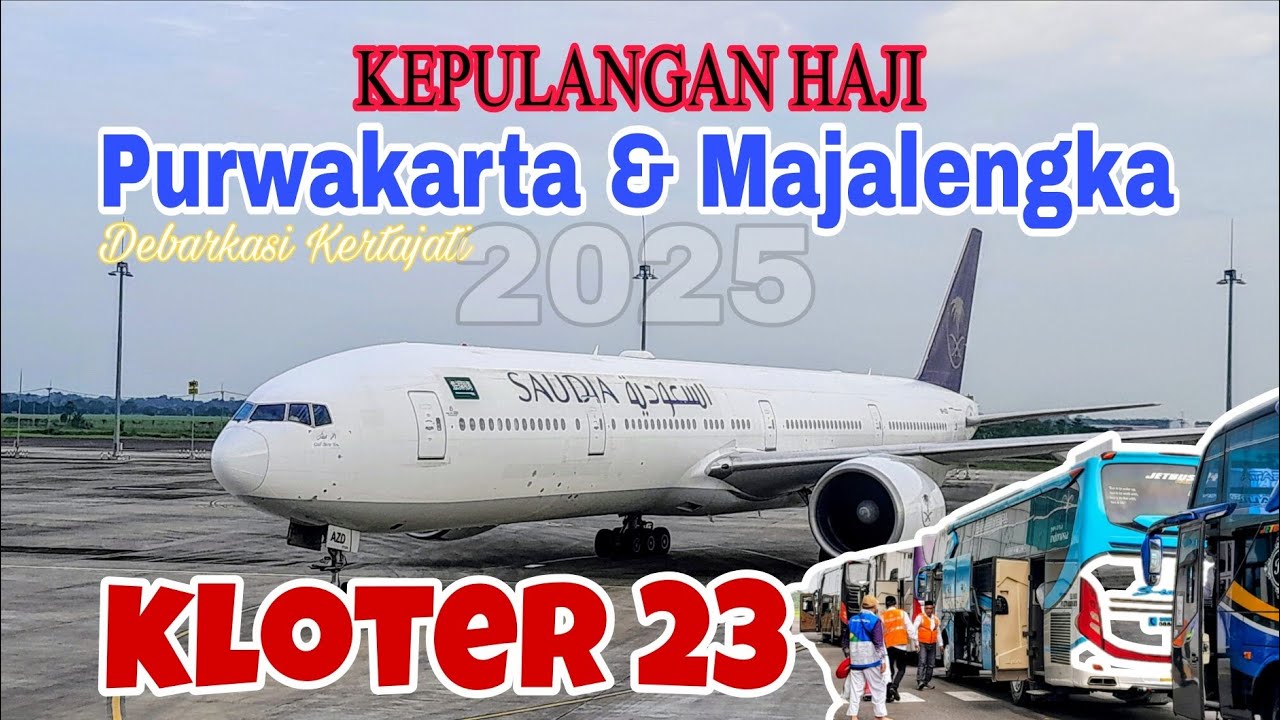KEPULANGAN HAJI KLOTER 23 KABUPATEN PURWAKARTA DAN MAJALENGKA #automobile #haji2025 #viralvideo