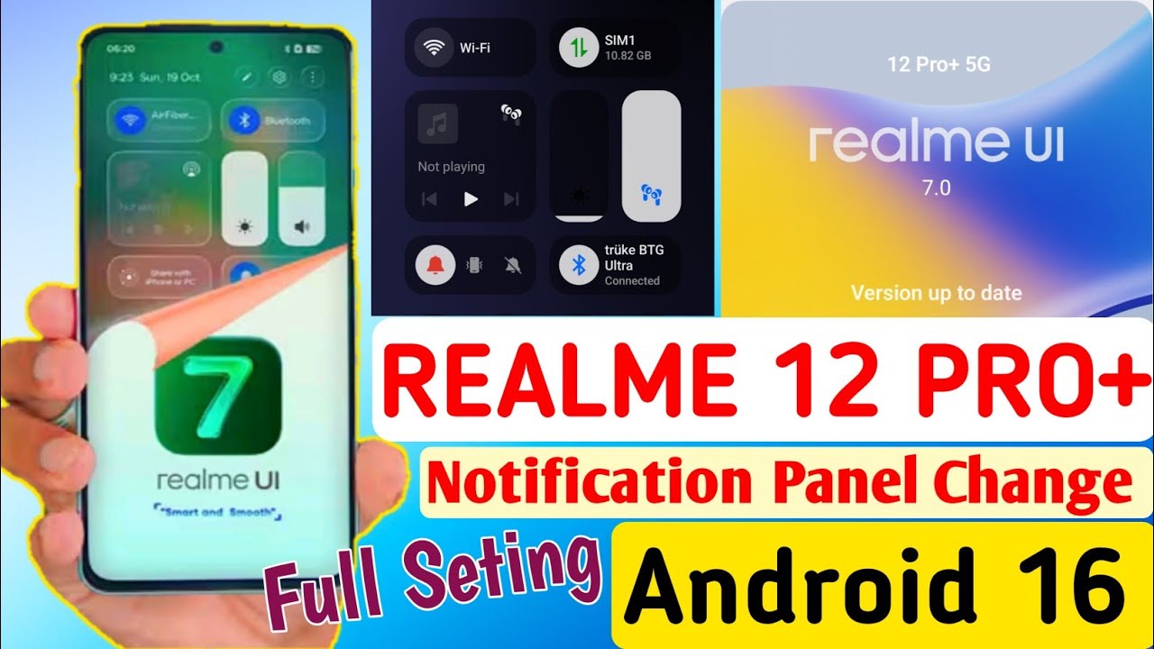 Realme 12 Pro plus New Control Panel | Realme Ui 7 Notification Panel Control kaise kare New Feature
