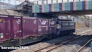 74レ EF65-2083号機+コキのコンテナ貨物列車が東浦和駅を通過 2026.4.2