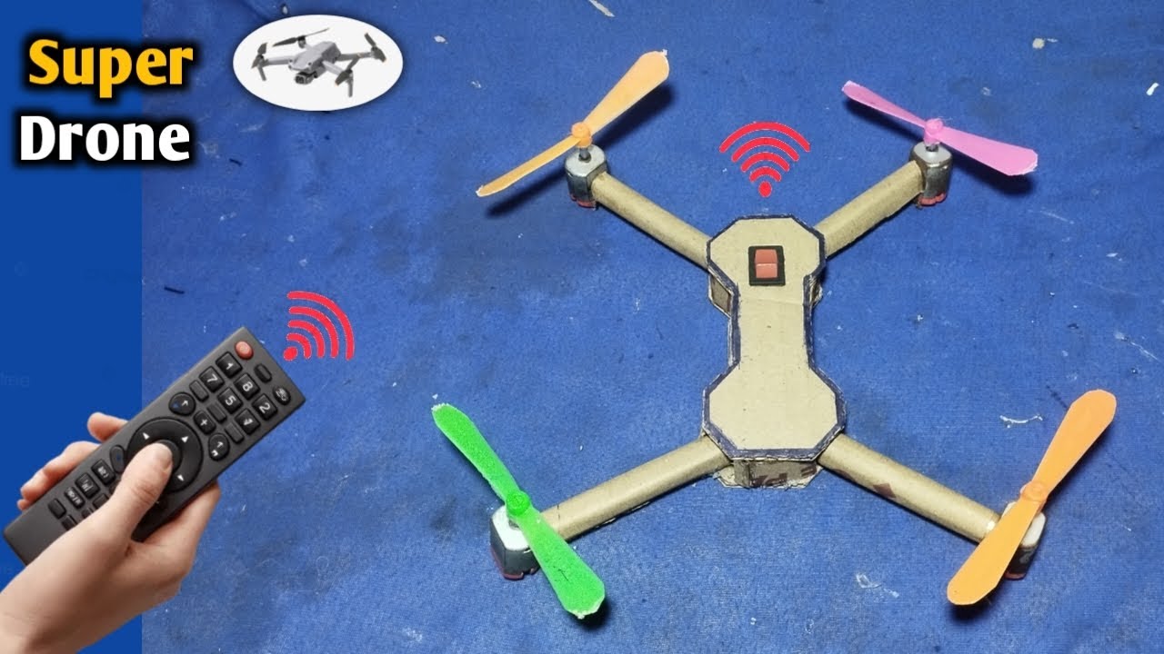 How To Make a Drone At Home 🚁 | With Cardboard And DC Motor | Amazing ...
