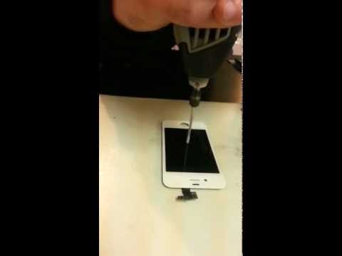 Iphone 4 / 4s strength test- drill and hammer
