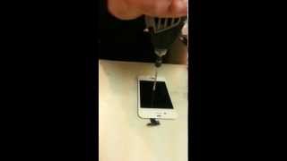 Iphone 4 / 4s strength test- drill and hammer
