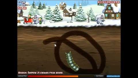 Effing Worms Xmas Waves 1-4 - Fun Christmas Themed Flash Game