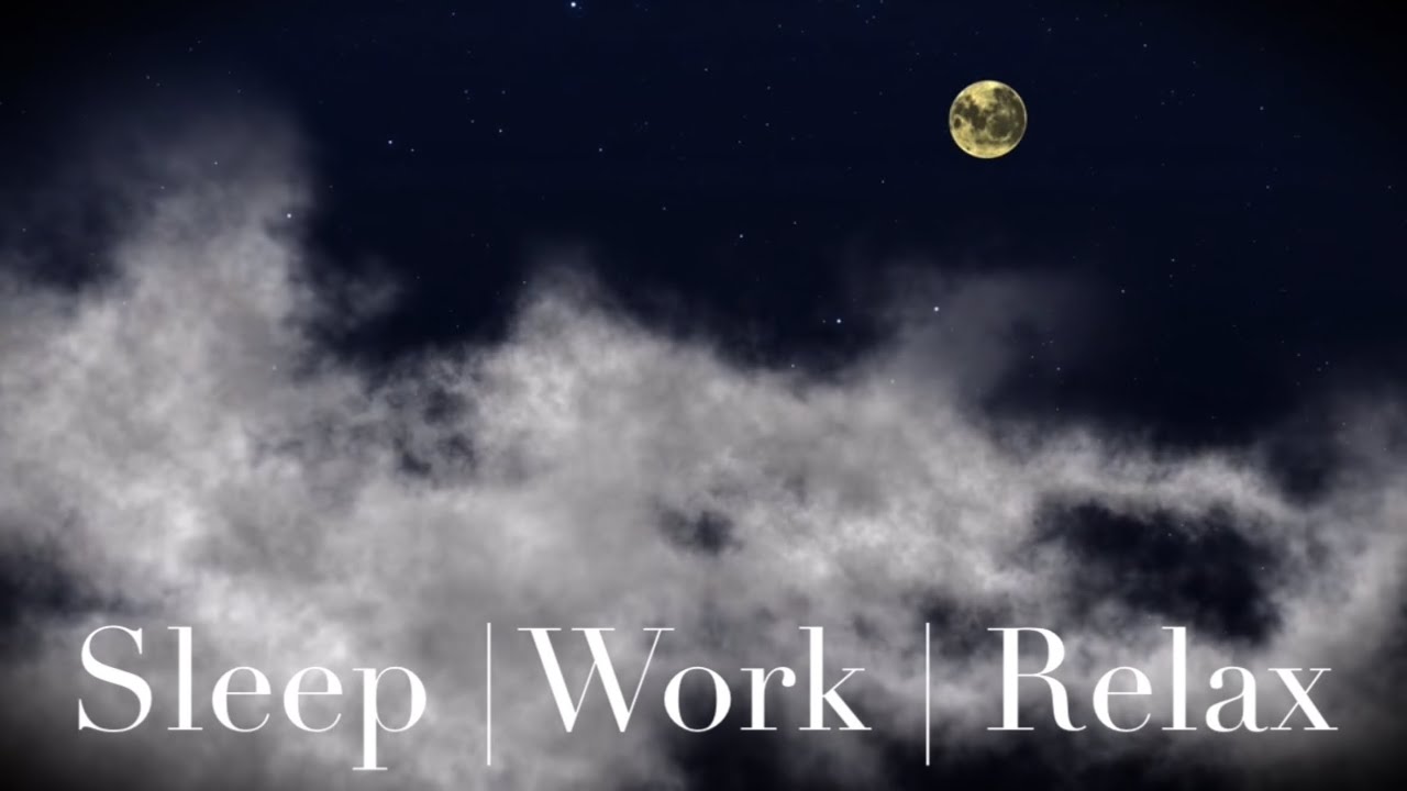 Moonlit Night Ambiance | Soothing Clouds & Starry Sky for Sleep, Work ...