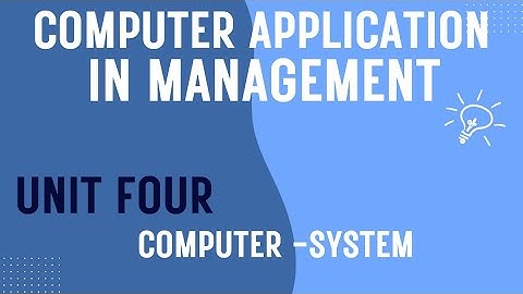 Computer Application In Management Unit Four Tutorials