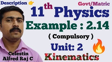 11 Physics|Example 2.14|Unit 2|Kinematics|sky physics
