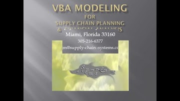 VBA Lesson #1 - For Supply Chain Planning & Financial Analysis