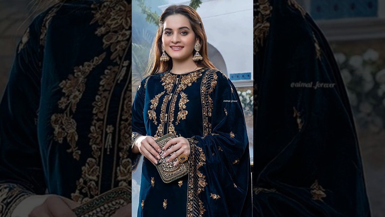 Aiman khan in Gorgeous Look |Azure Winter Luminous on Wardrobe Velvet Collection |Fashiongoals