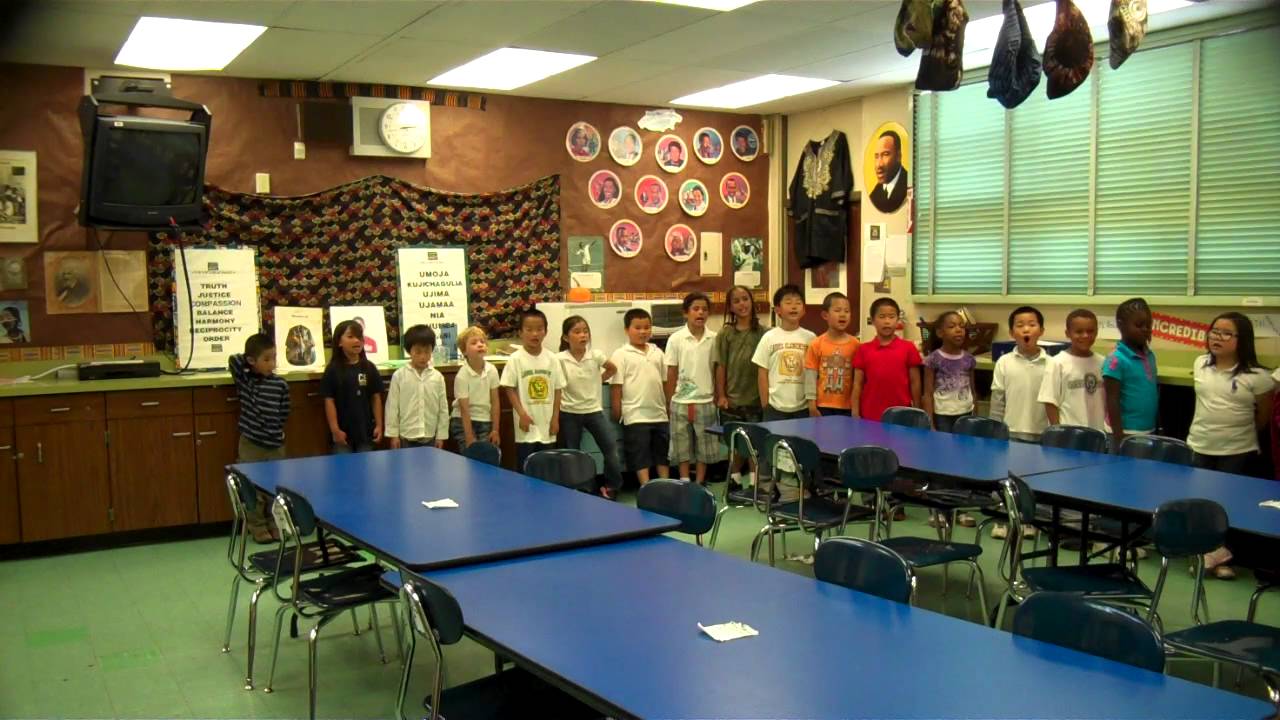 Laurel Elementary Chorus, Oakland, CA, Ms. Varner's 1st Grade Class-Warm up