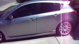2010 Mazda 3 with rear evo X rims!!