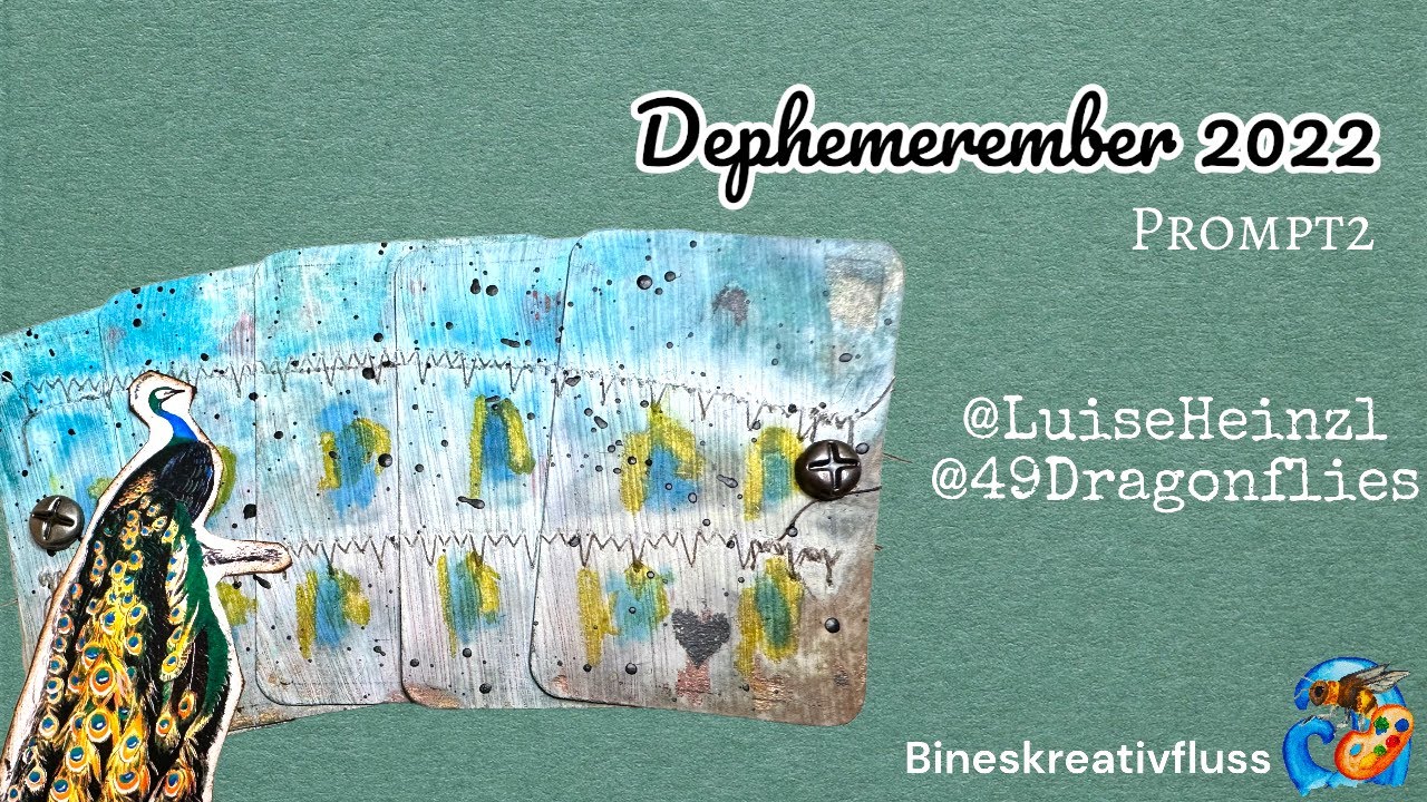 Dephemerember2022 Prompt No 2 Spritzer Spielkarte / Junk Journal 🐝🎨🌊 Bineskreativfluss
