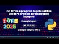 Zoho Interview Question (2025) | Round 2 Coding | Leaders in an Array | codeandinnovate