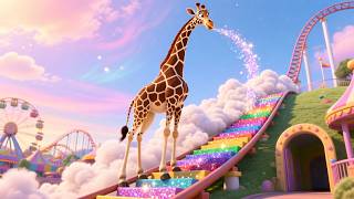Giraffe Rides the Roller Coaster | Fun Animal Adventure Song for Kids | Thrilling Ride Rhyme