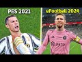 Efootball 2024 vs pes 2021  direct comparison  graphics facial animation gameplay  fujimarupes