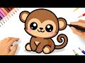 HOW TO DRAW A CUTE KAWAII MONKEY EASY ????